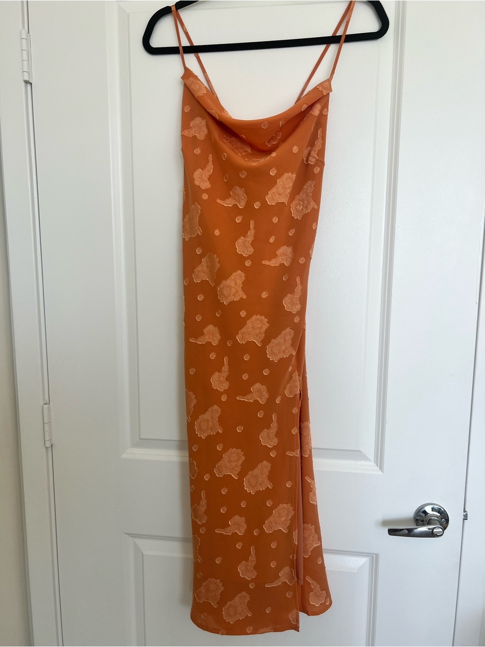 Women's Cowl Neck Slip Dress - Rust Orange